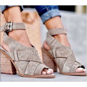 Marc Fisher LTD Valen Taupe Suede Sandal Size 8